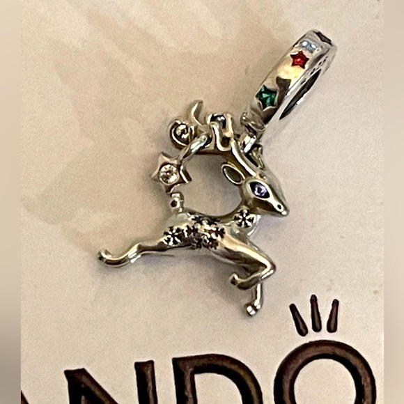 New Authentic Pandora Magical Christmas Reindeer dangle charm - Picture 1 of 4